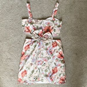 Nasty Gal floral cut out dress